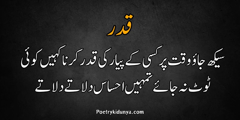 Qadar poetry in Urdu 2 lines-Qadar Quotes Beautiful qadar poetry in urdu sms