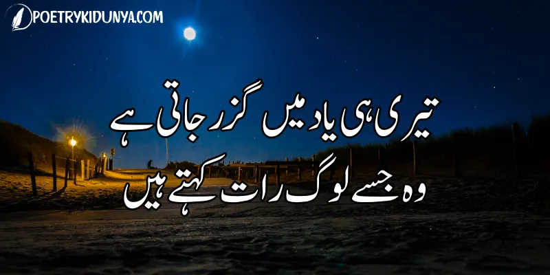 Night Poetry in Urdu-Raat Shayari Good Night Poetry In Urdu 2 Lines