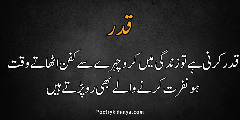 Qadar poetry in Urdu 2 lines-Qadar Quotes attractive qadar poetry urdu